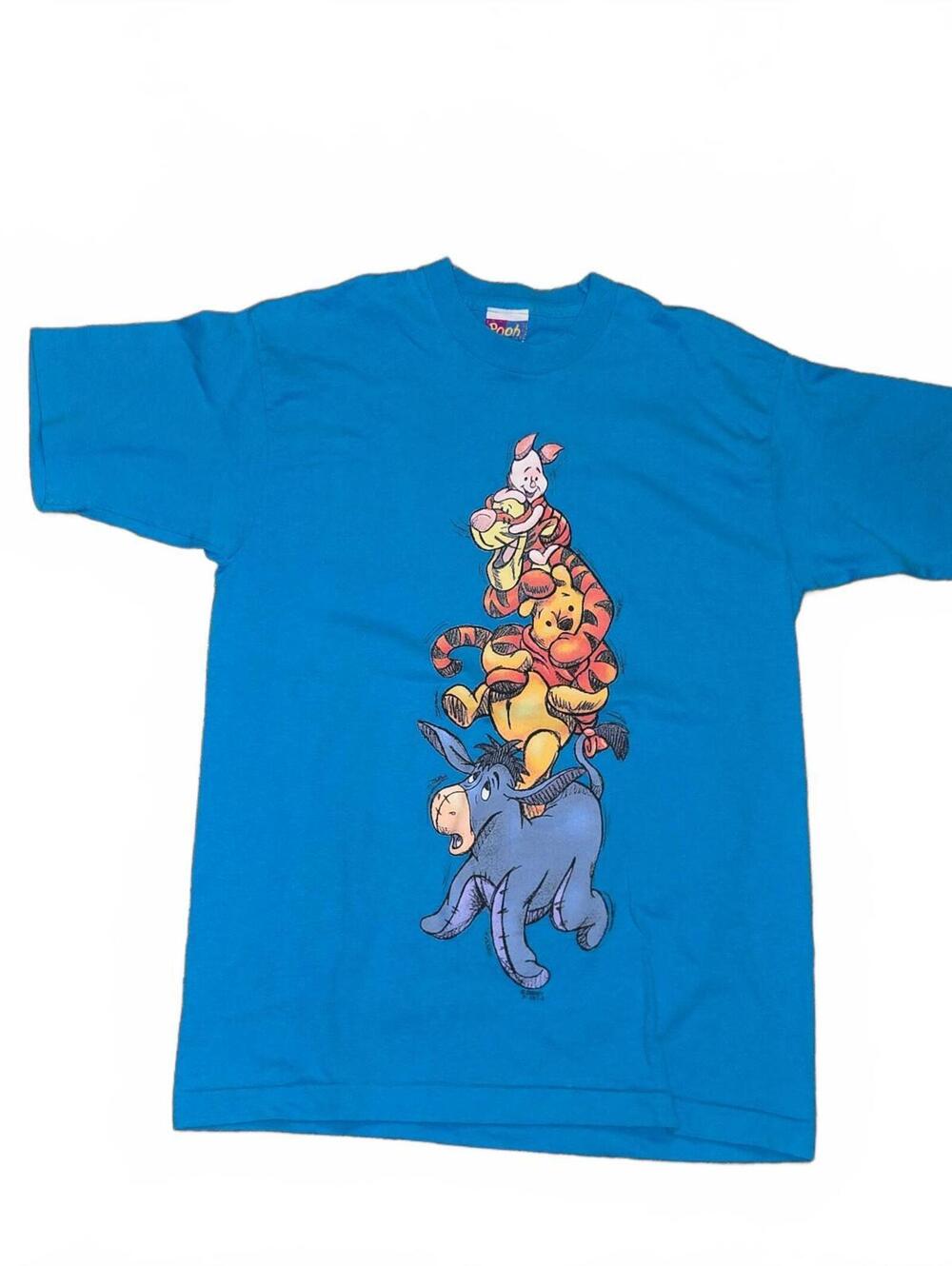Vintage 90's Winnie the pooh and friends Tshirt Women’s size large Blue USA Made